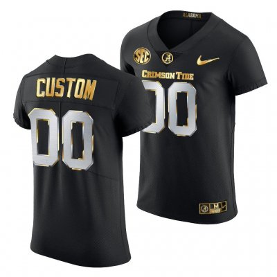 Men's Alabama Crimson Tide #00 Custom Black Golden Edition 2020-21 NCAA College Football Jersey 2403OIUB3